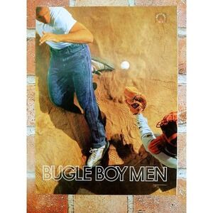 1988 Bugle Boy Men -‎ Man wearing jeans sliding into home plate - Vtg PRINT AD
